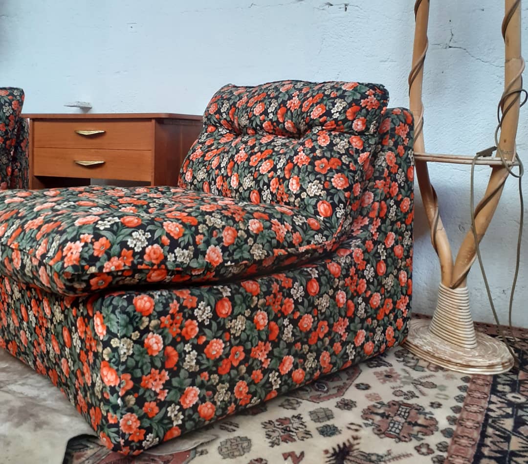 Pair of vintage flowery heaters 1970