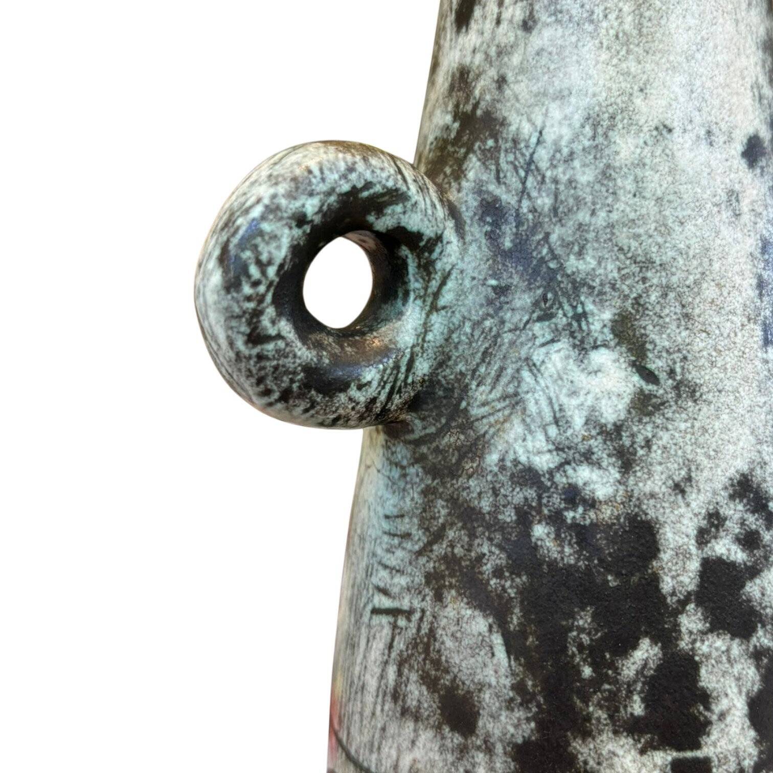 Jacques BLIN, lamp base with stylised figurative decoration