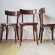 Set of 3 antique wooden bistro chairs