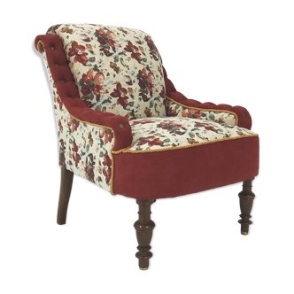 Antique flowered armchair