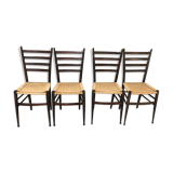 4 danish chairs wood and strings
