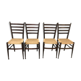 4 danish chairs wood and strings