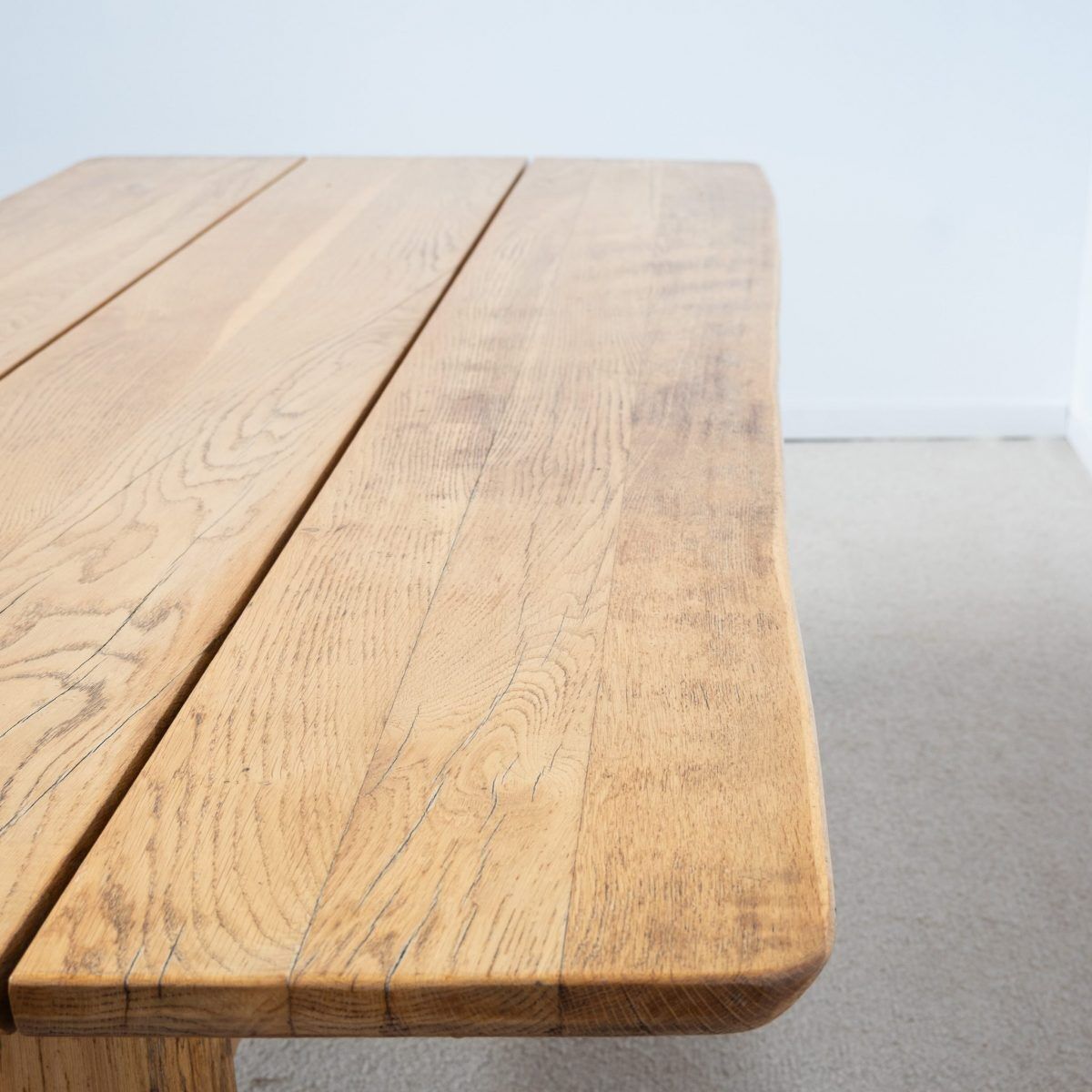 Solid oak dining table - 20th century French design