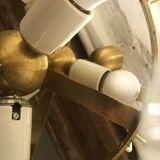 Sheets of frosted glass of Murano of Mazzega 1960 chandelier