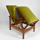 Morris armchair in beech and green velvet, United Kingdom, circa 1900