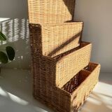 Vintage rattan storage basket