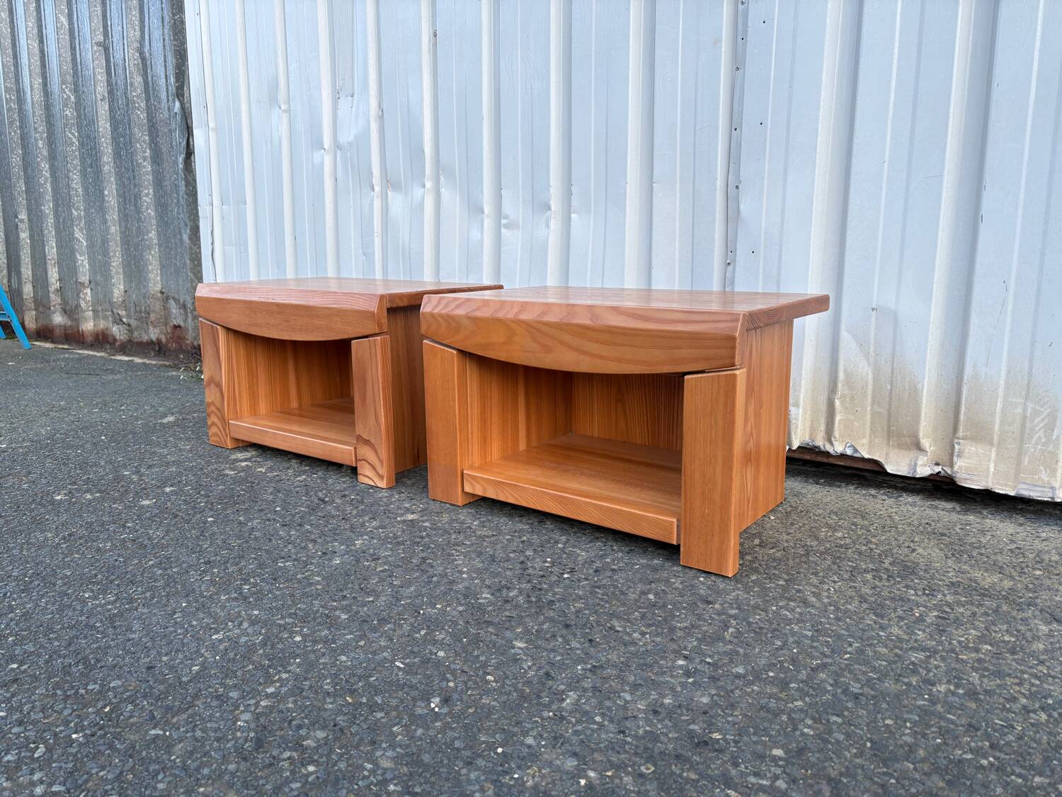 Pair of vintage wooden bedside tables – 1970s/80s