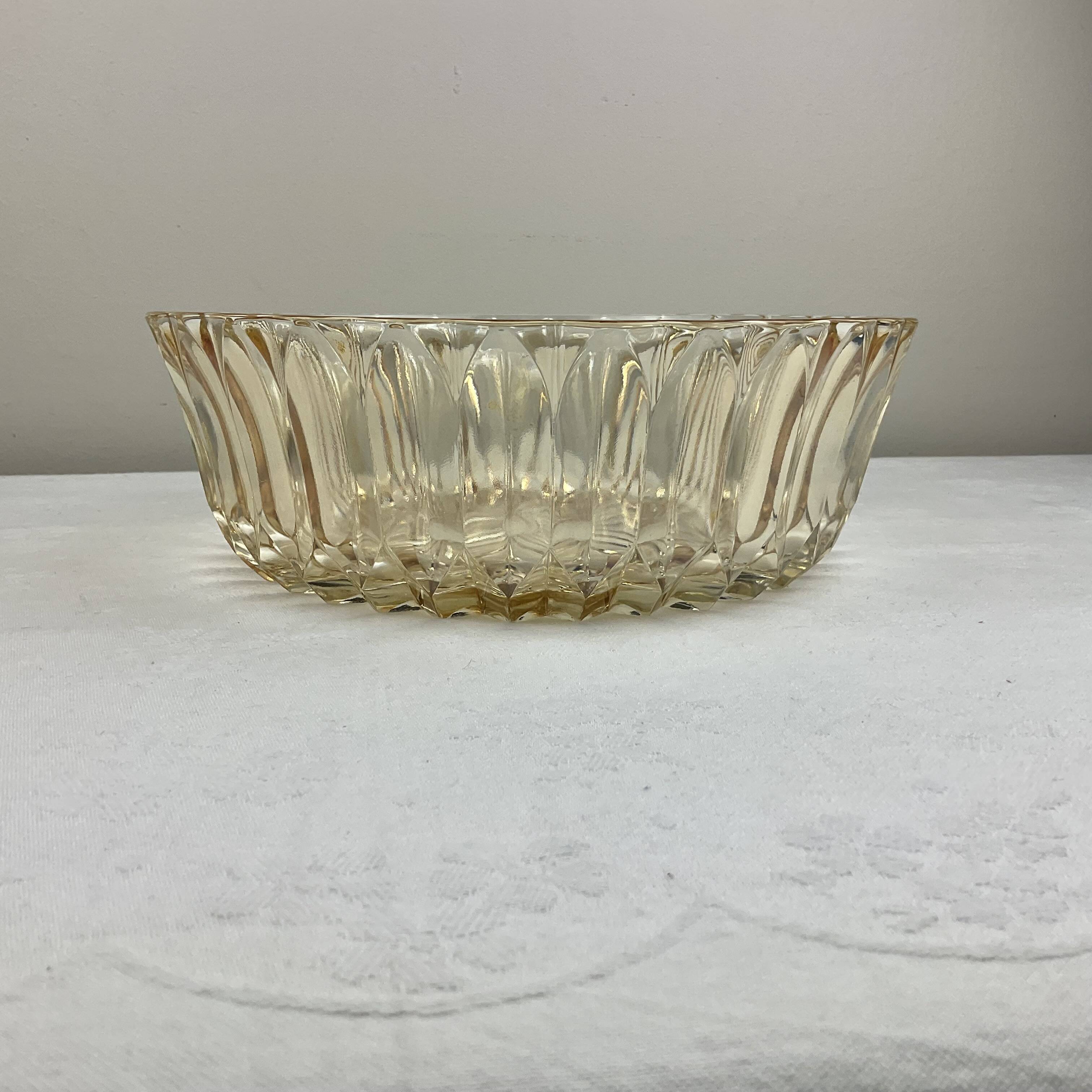 Retro/Vintage Molded Amber Glass Salad Bowl