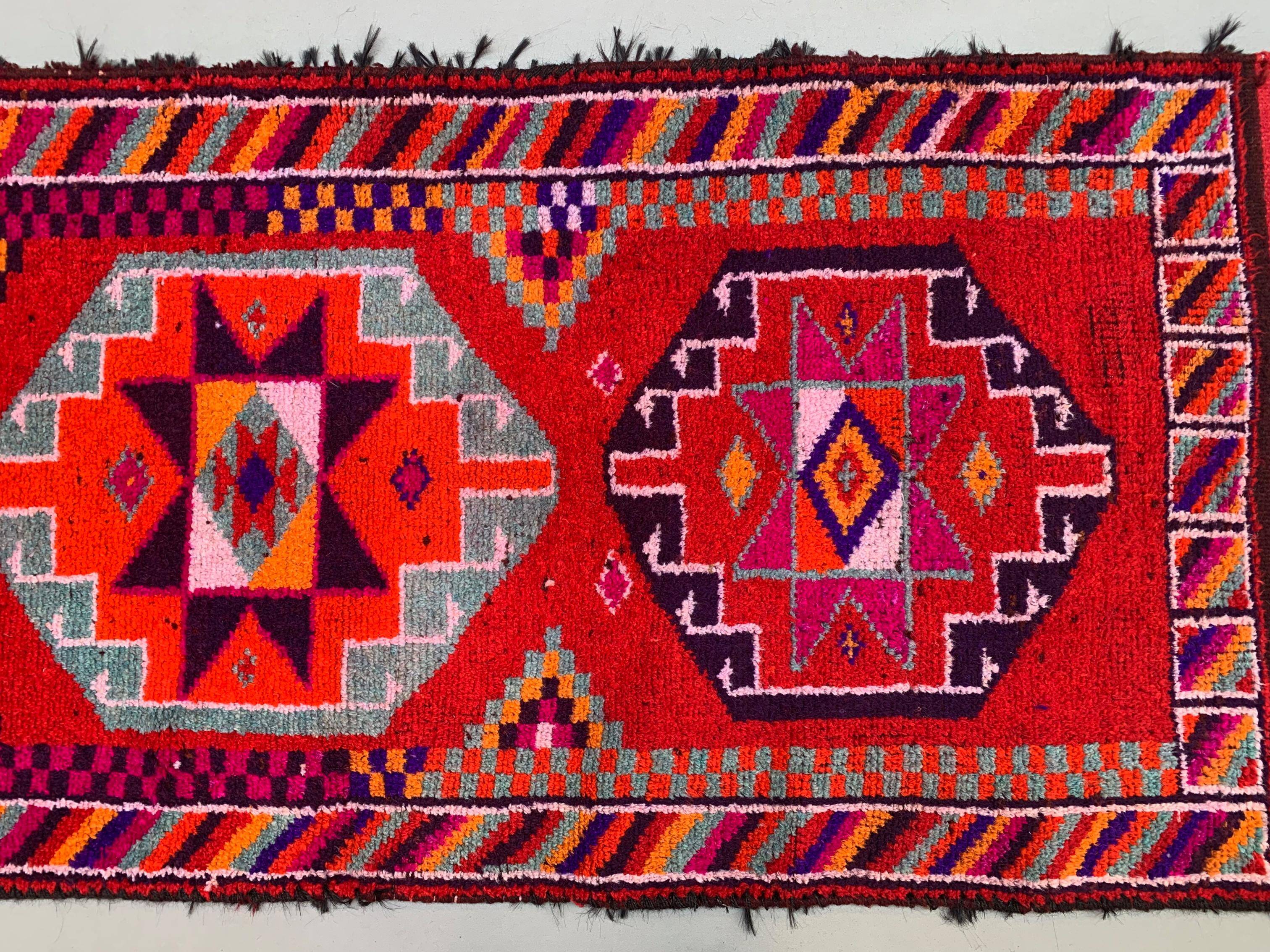 Vintage Turkish  Tribal Runner 417x94 cm veg dye wool rug tribal, handmade