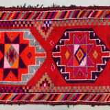 Vintage Turkish  Tribal Runner 417x94 cm veg dye wool rug tribal, handmade