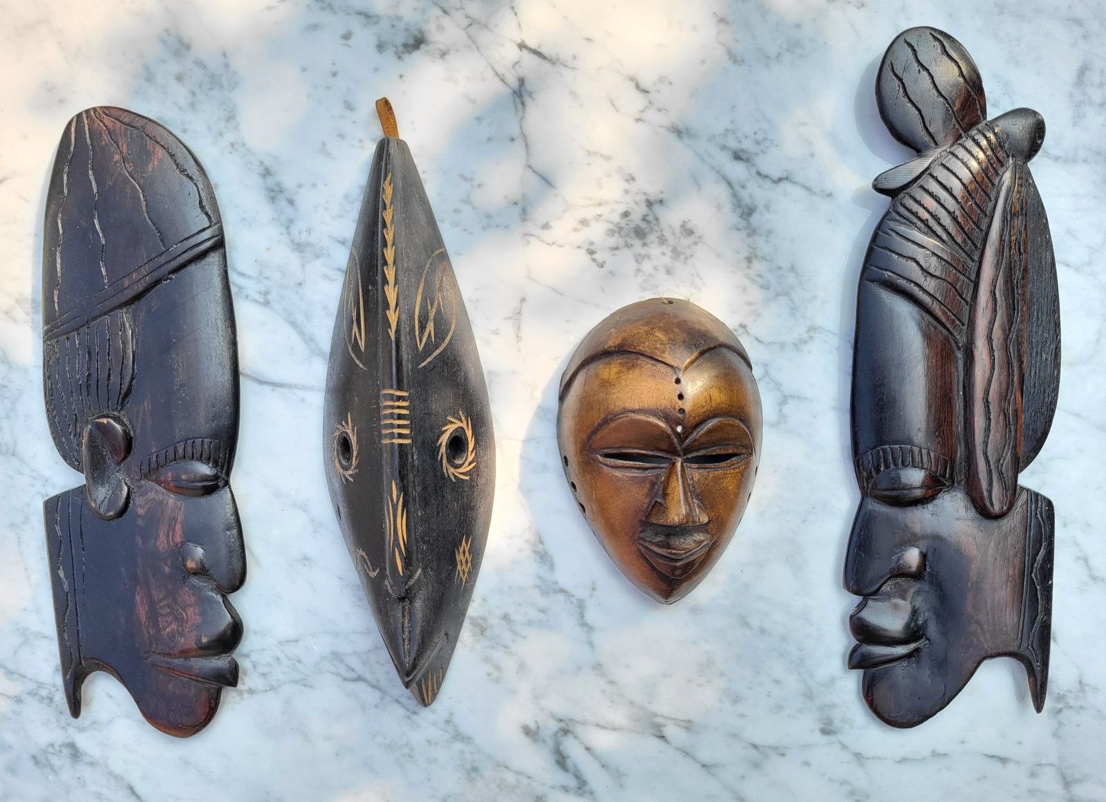 Set of 5 vintage African masks