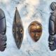 Set of 5 vintage African masks