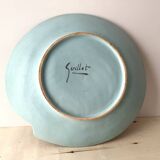Large ceramic shell dish by Dominique Guillot for Vallauris 1960, giant oyster dish