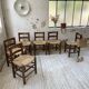 6 straw and oak chairs, mountain furniture