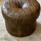 De Sede style khaki leather patchwork pouf / chest