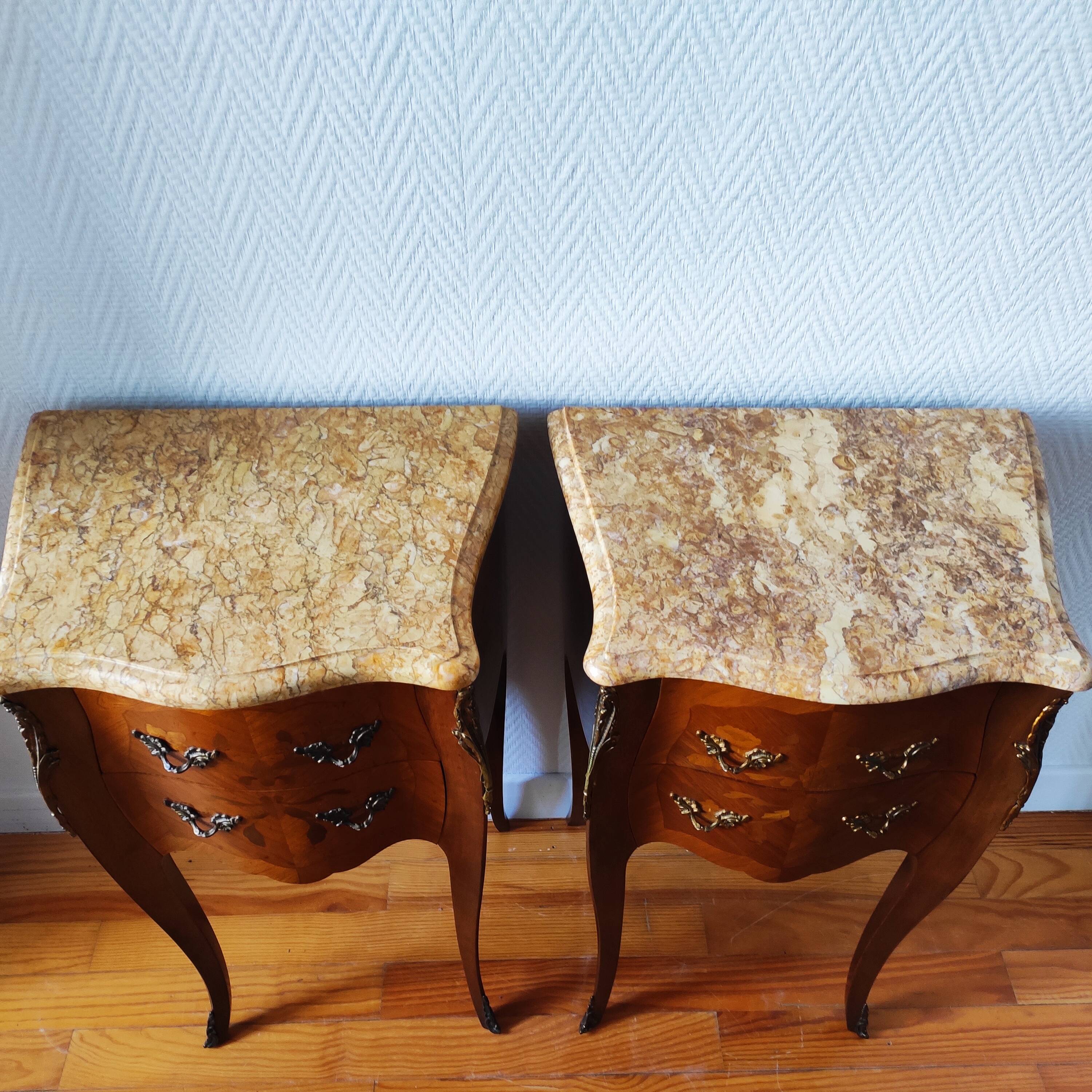 Pair of Louis XV style bedside tables