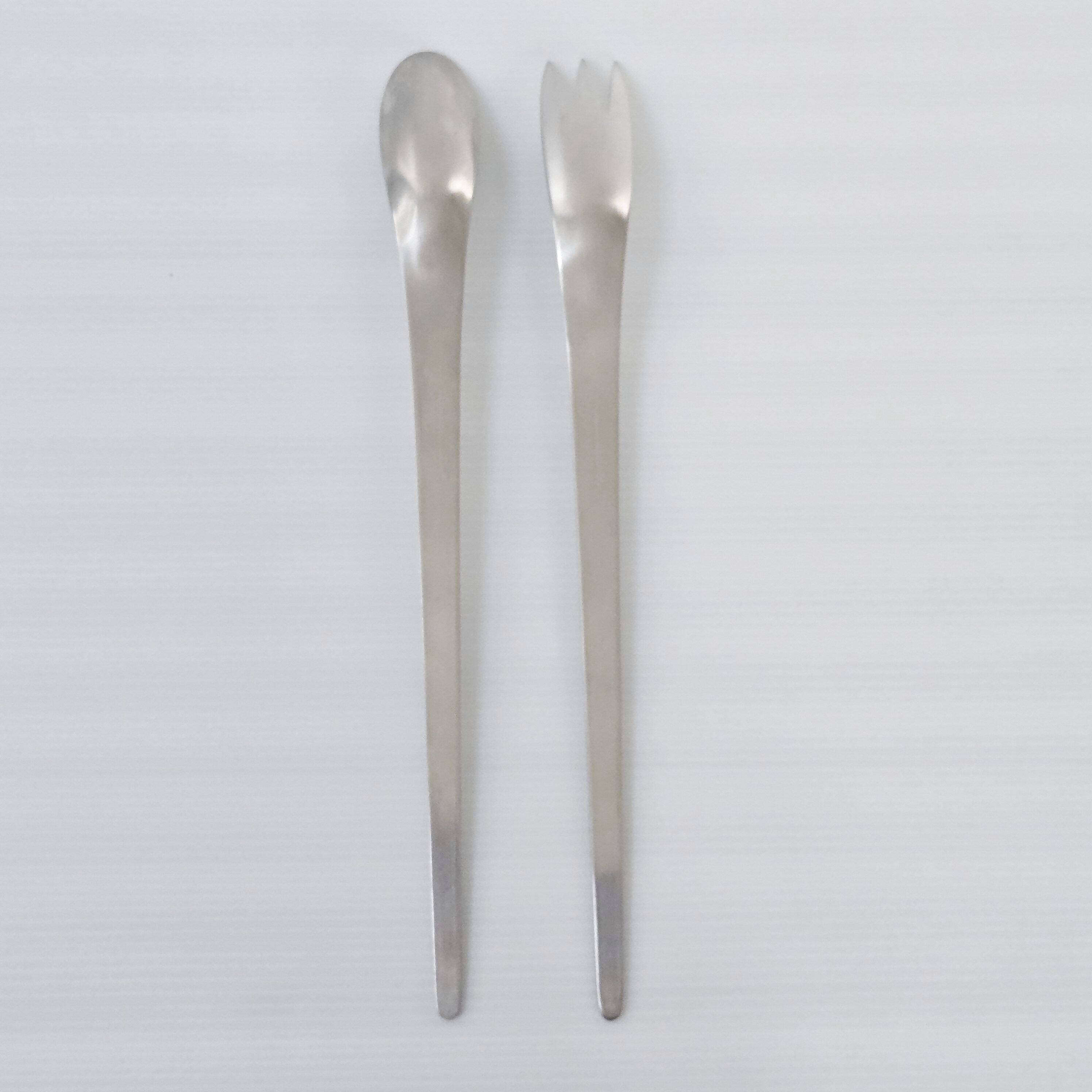 Arne Jacobsen salad servers for Georg Jensen 1970