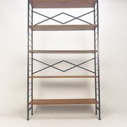 Italian free standing teak shelving unit, 1950