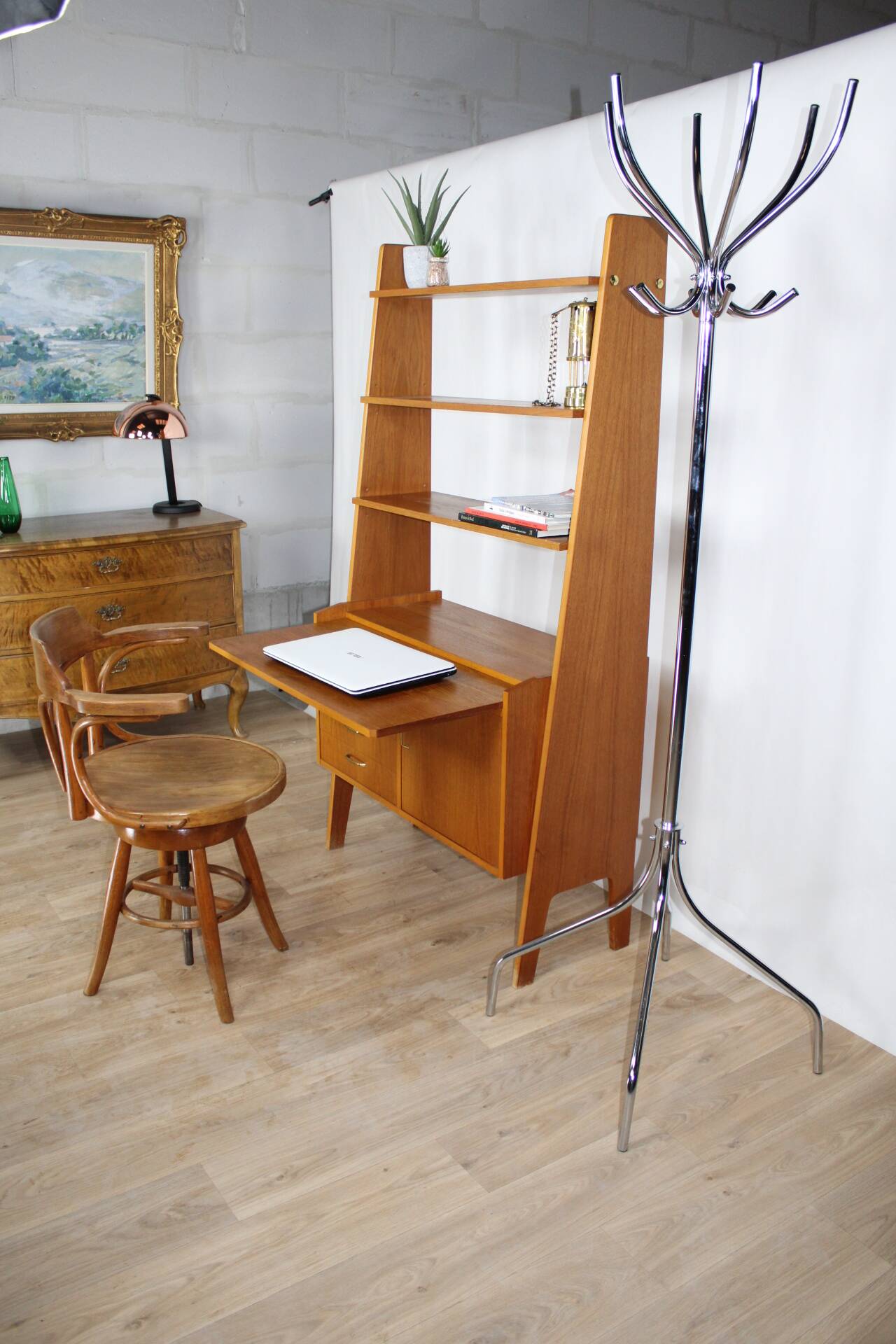 Multifunction teak bookcase 1960 Denmark