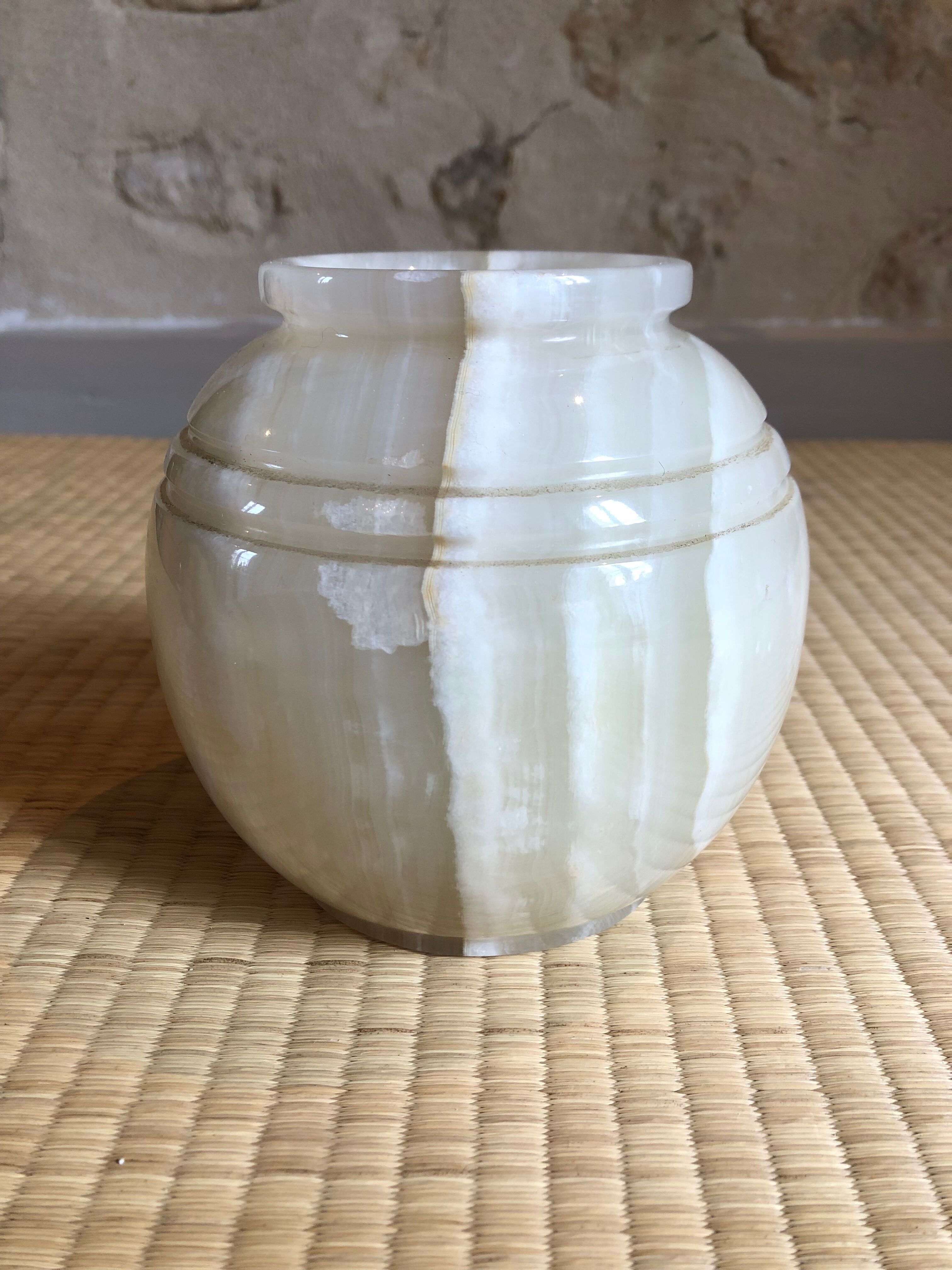 Alabaster ball vase