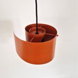 Orange swirl shaped pendant or ceiling lamp by Simon P. Henningsen for Lyfa, Denmark 1960's