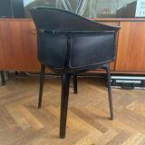 "Papyrus" black armchairs designed by Ronan and Erwan Bouroullec.