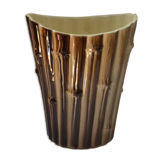 Vase Saint-Clément décor bambou rotin