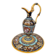 Ewer and its basin, in Gien earthenware, Renaissance model, 20th century.