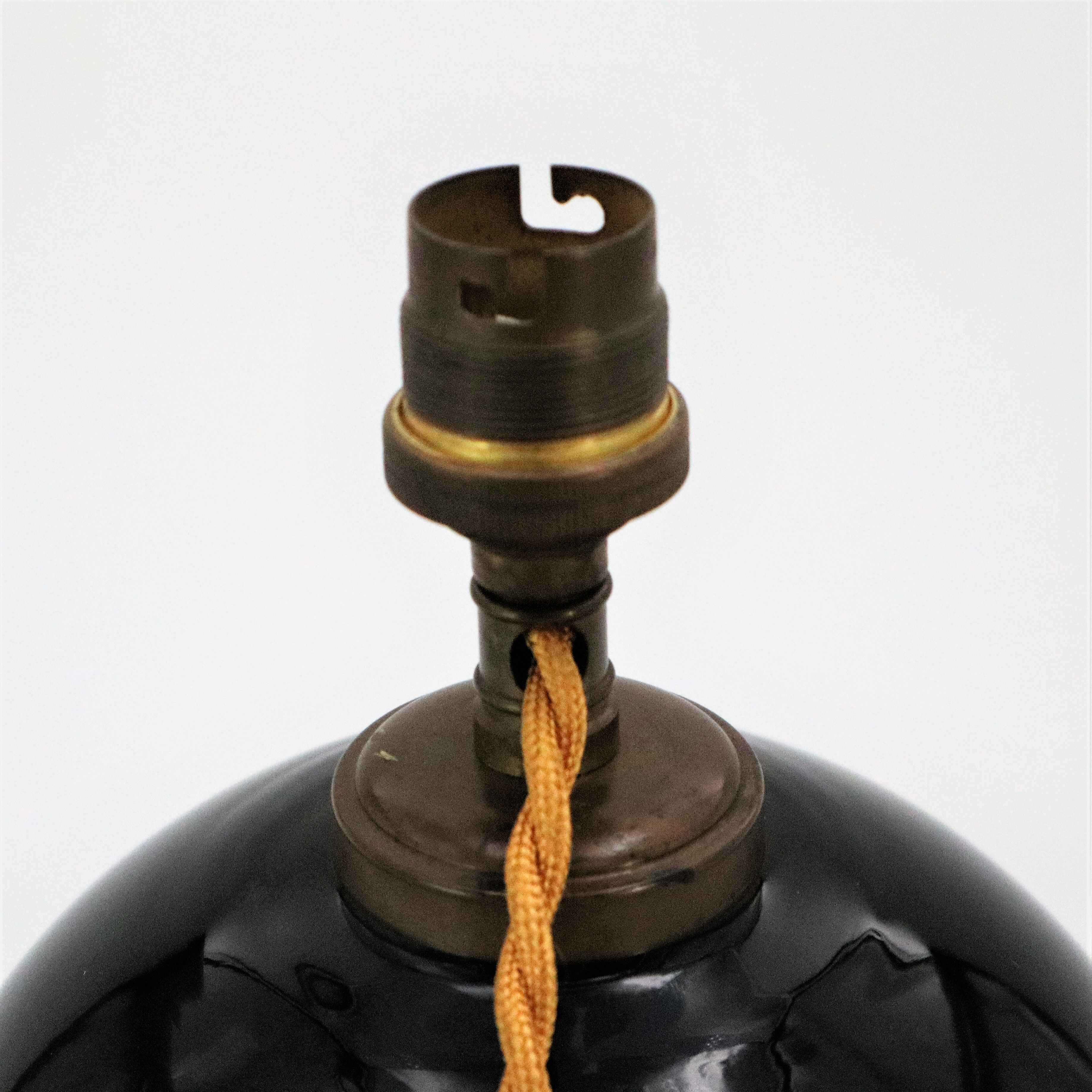 Art Deco black glass ball lamp 1930