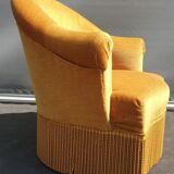 Gold velvet toad armchair