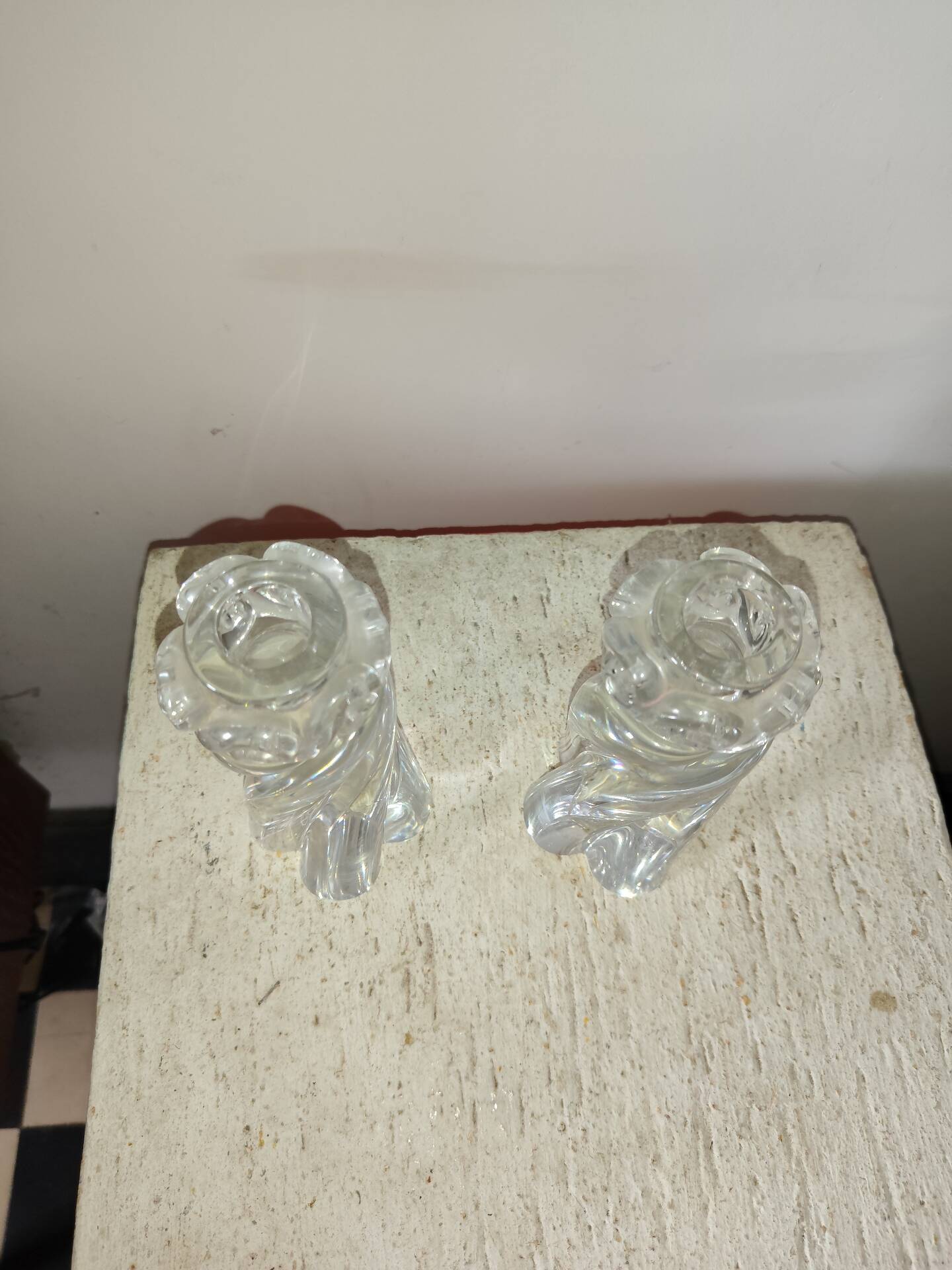 Baccarat crystal candlestick x2