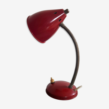 Lampe col de cygne rouge vintage Hala années 50