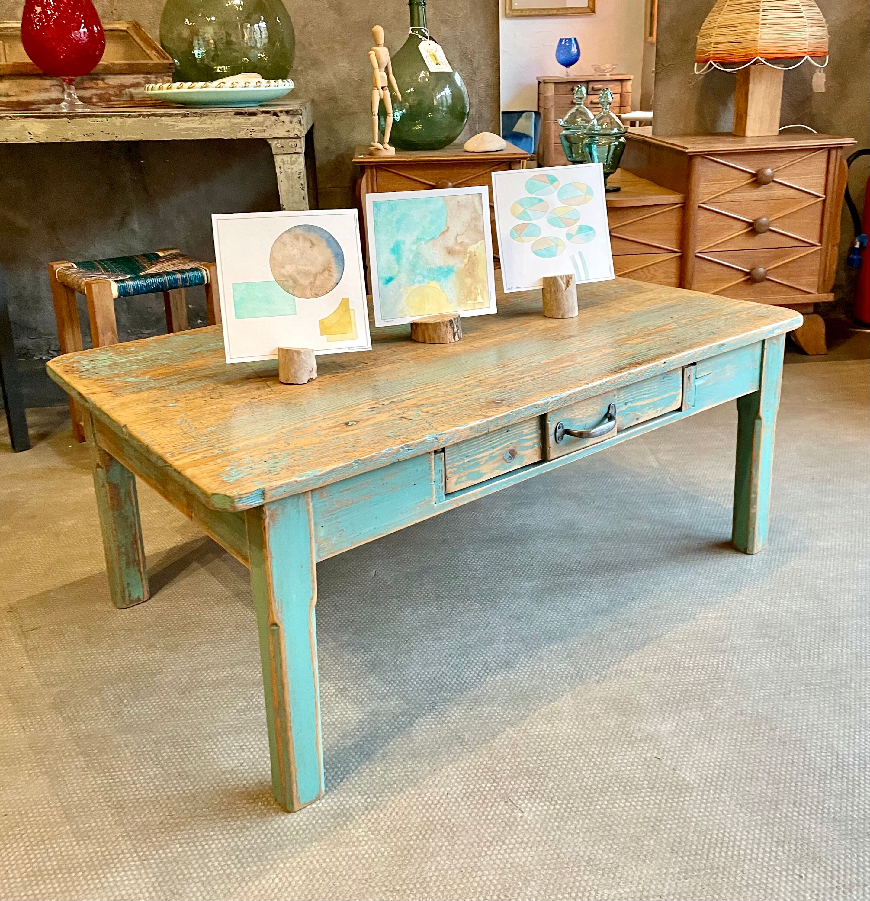 Vintage blue coffee table