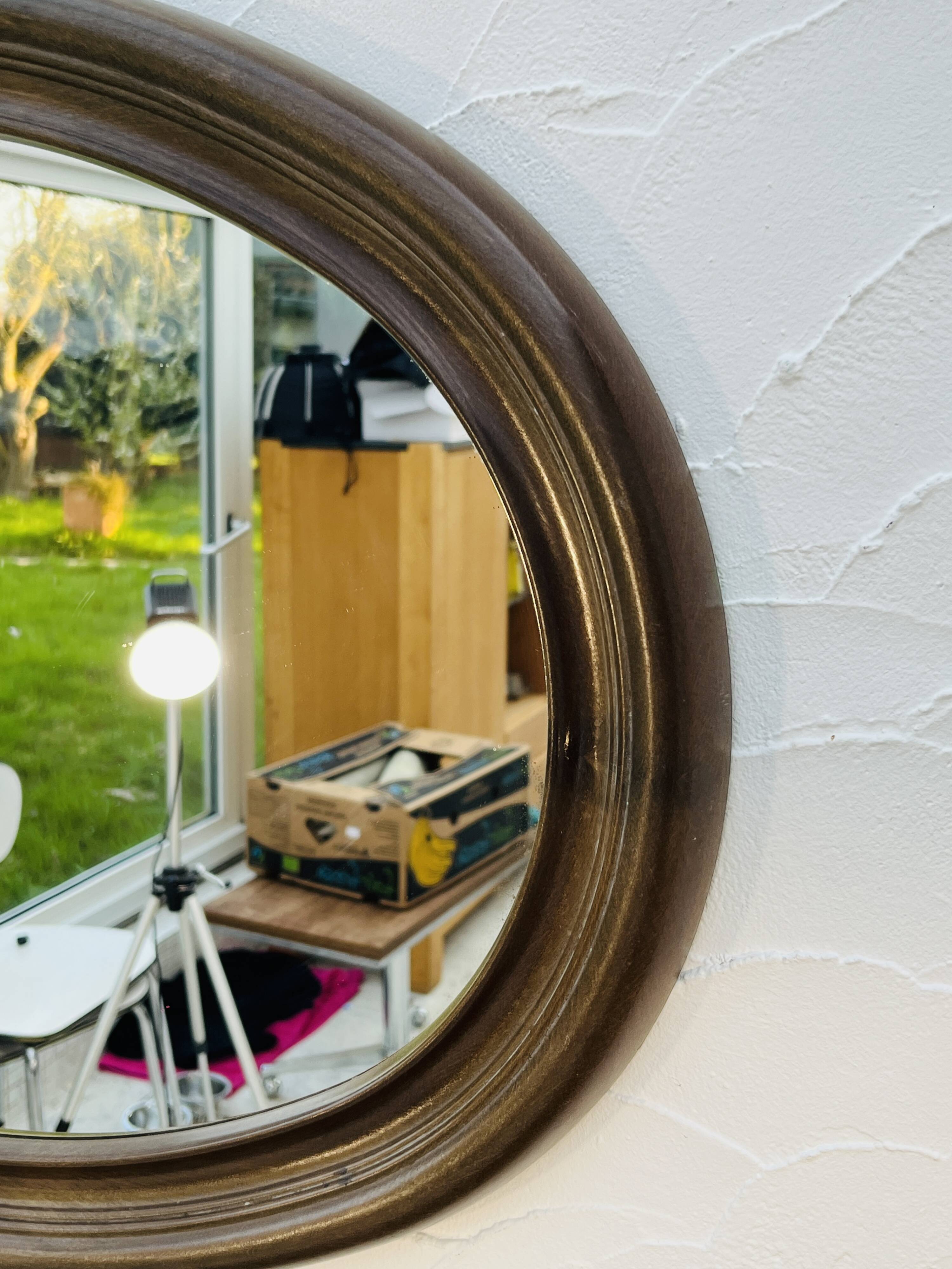 Vintage oval mirror Syla model 920 from the 1970s.