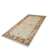 Cream Rug Handwoven Traditional Zeigler Carpet- 65x118cm