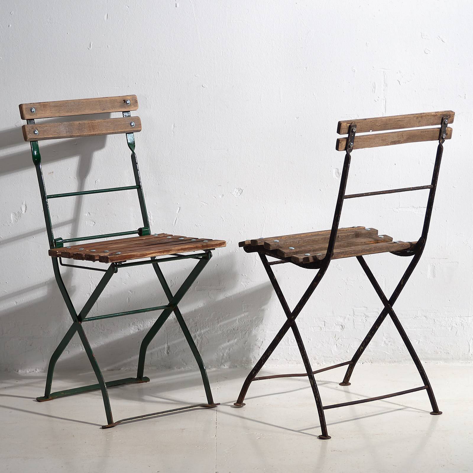 Anciennes chaises de terrasse pliantes (c.1920). Ensemble de 2 pièces #32
