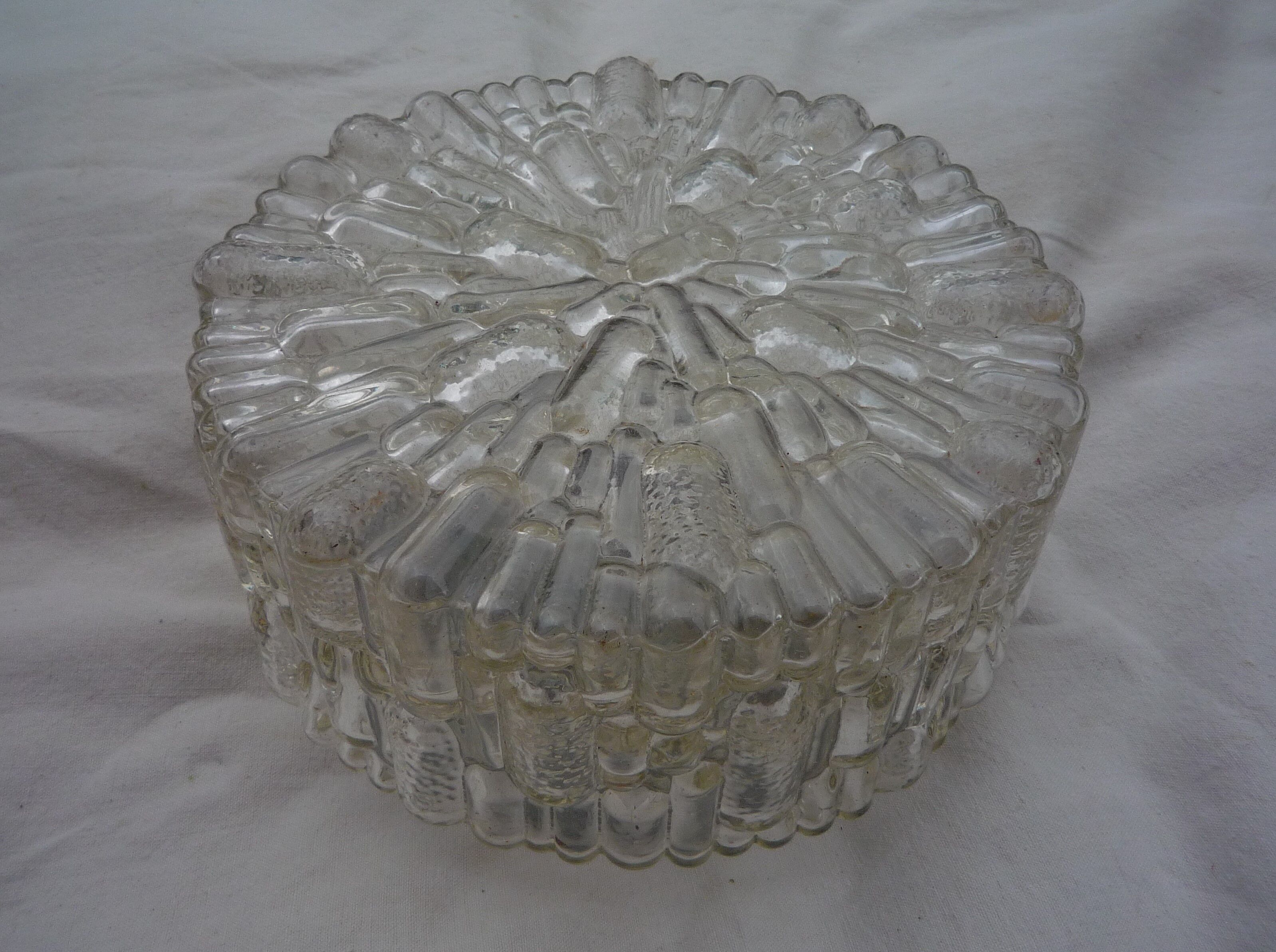 Glass wall lamp, vintage 70s