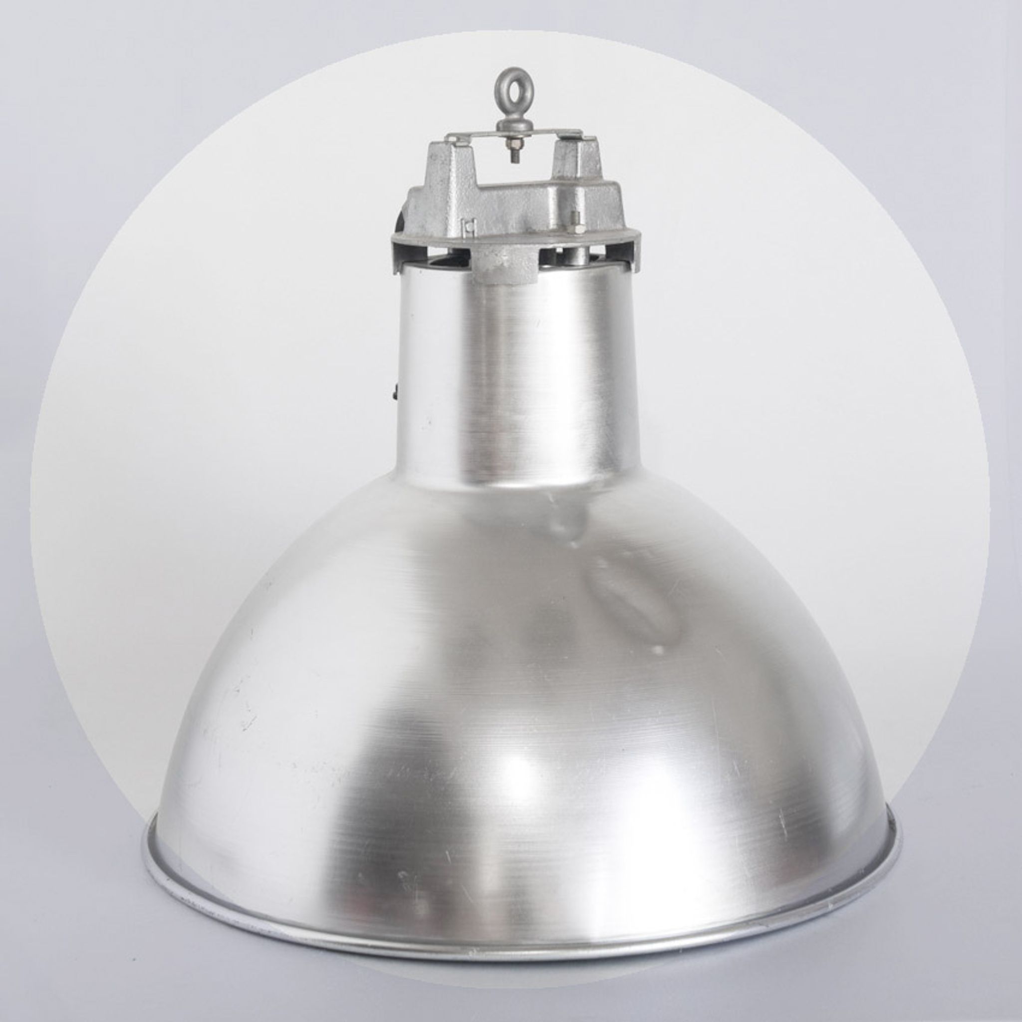Vintage industrial aluminum ceiling lamp Mazda (Philips) Holland 1980