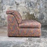 Large Beka armchair or small sofa in tapestry fabric, 70s