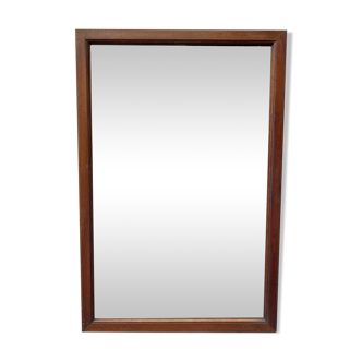 Vintage Rectangular Wall Mirror Teak Frame
