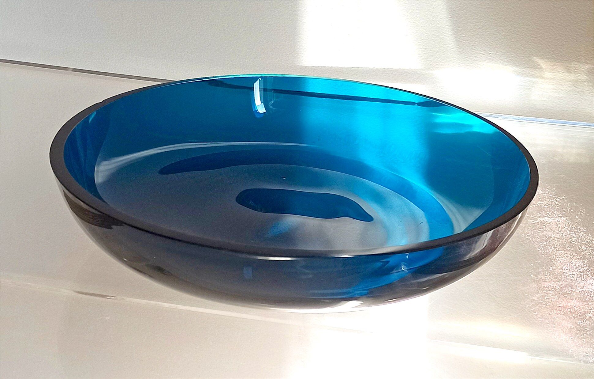 Vide poche années 70 cristal bleu