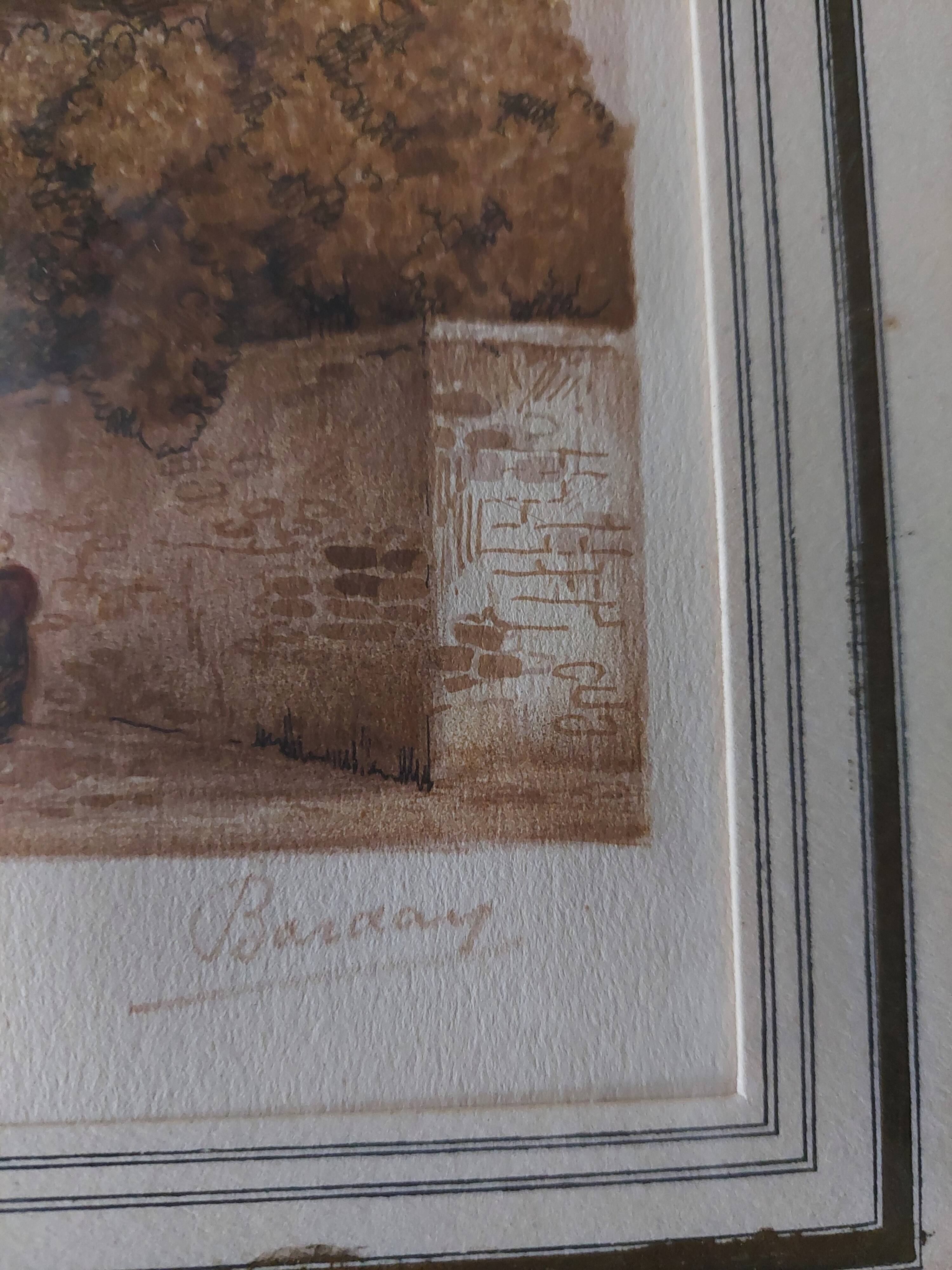 Watercolor signed Barday Senlis the cathedral first half of the 20th century