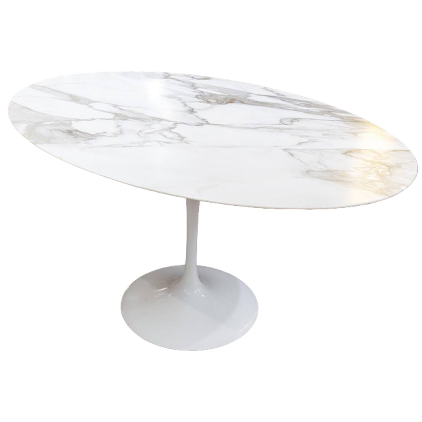 Eero Saarinen & Knoll Table "Tulip ovale" calacatta oro
