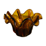 Blown glass draped candle holder