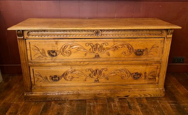 Professional furniture in light oak carved wood