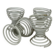 Set of 4 white spiral egg cups