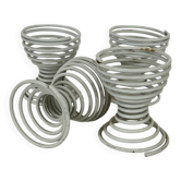 Ensemble de 4 coquetiers spirale blanc