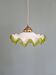 Art Deco suspension in white opaline with a scalloped design, 1920-30.