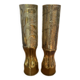 Paire de vases en laiton