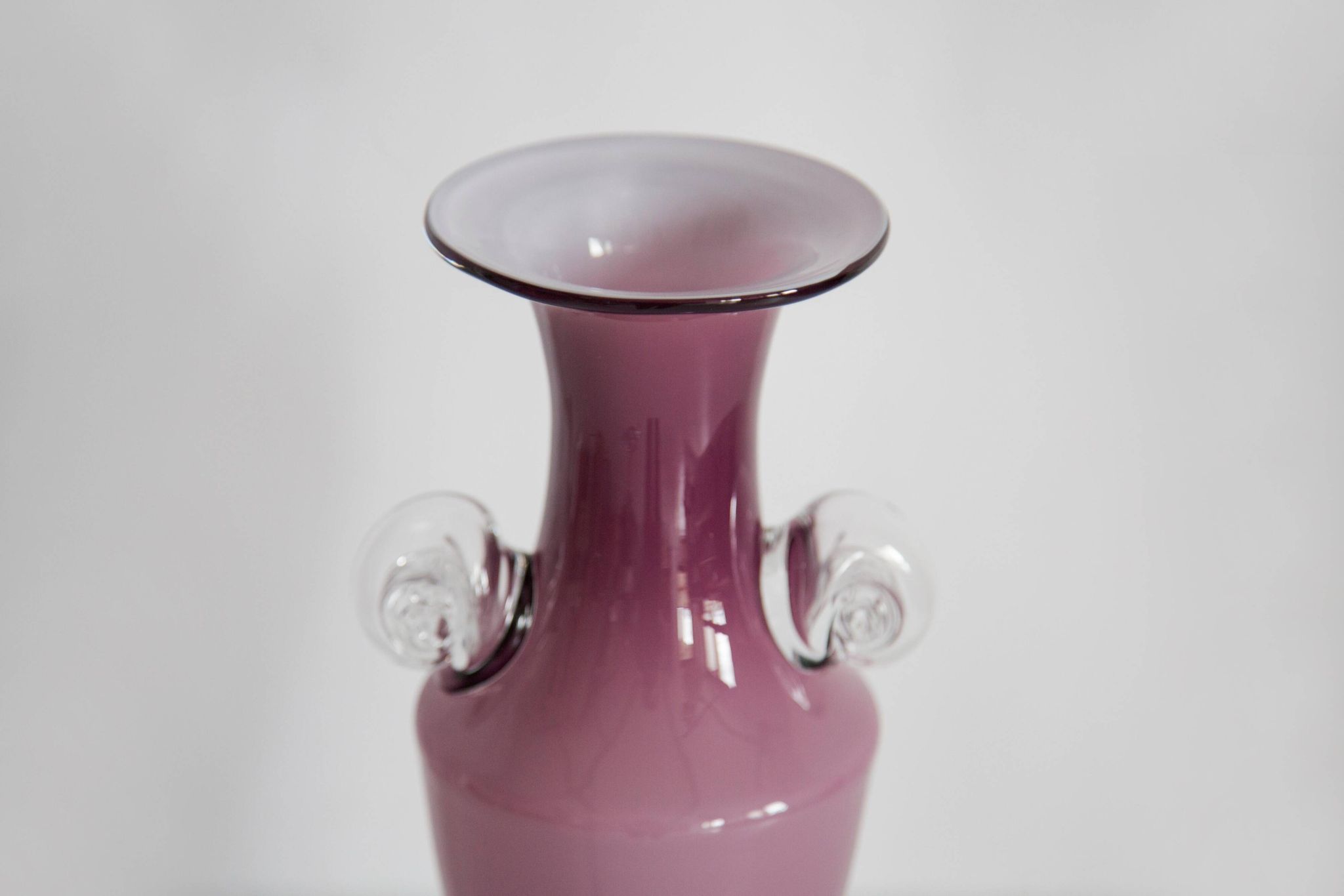 Vintage purple glass decorative vase, mid-century style, Europe, 1960s.